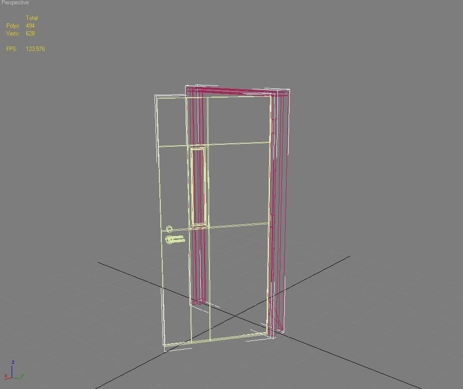 Door 9 Office Low-poly 3D model_3