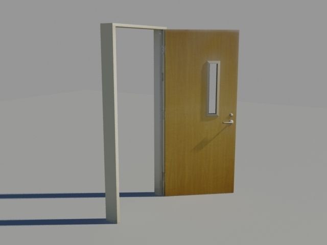 Door 9 Office Low-poly 3D model_1