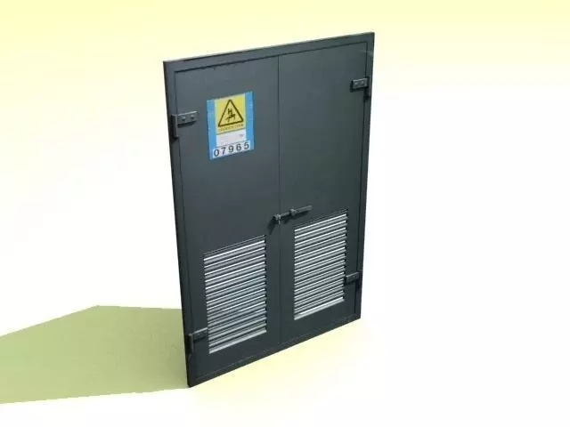 Door 11 Metal Double Low-poly 3D model_0