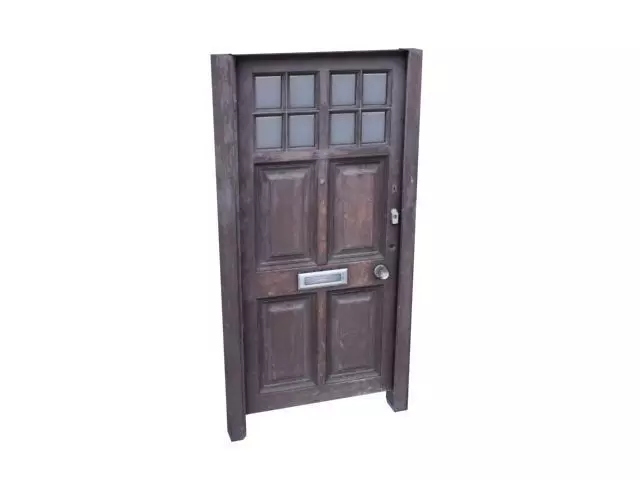 Door 17 Wooden Low-poly 3D model_0