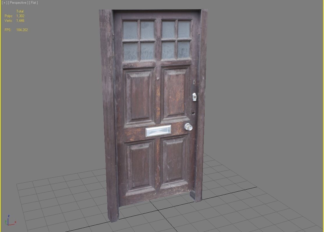 Door 17 Wooden Low-poly 3D model_4