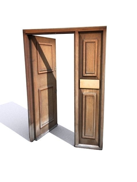 Door 25 wooden Low-poly 3D model_2