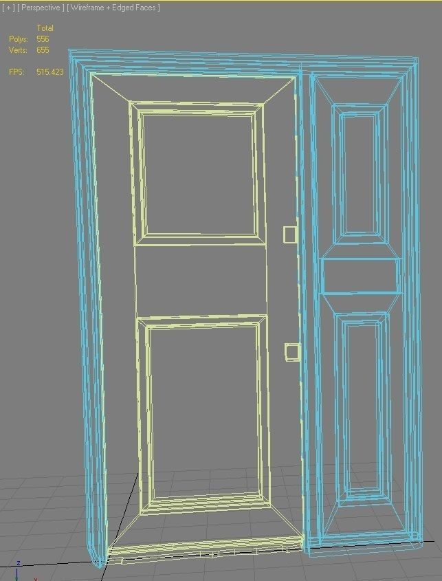 Door 25 wooden Low-poly 3D model_4