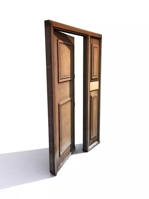Door 25 wooden Low-poly 3D model_0