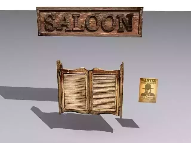 Door 29 with saloon sign and wanted poster