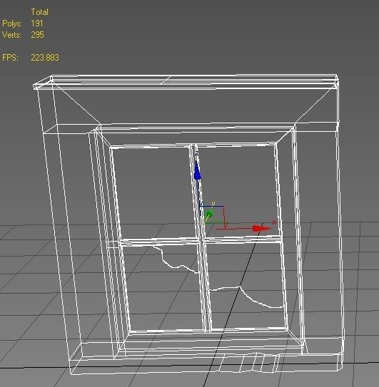 Window 2 broken glass Low-poly 3D model_2