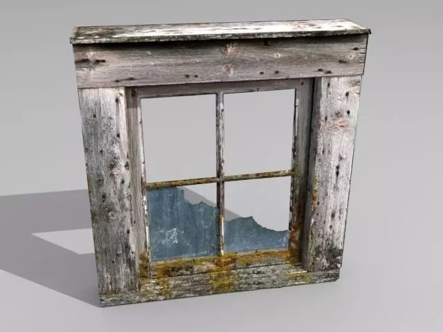 Window 2 broken glass Low-poly 3D model_0