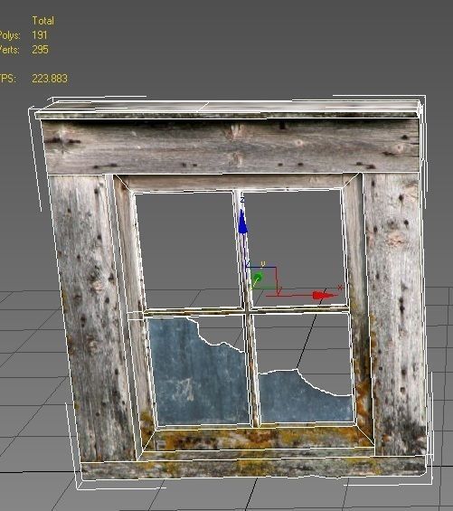 Window 2 broken glass Low-poly 3D model_1