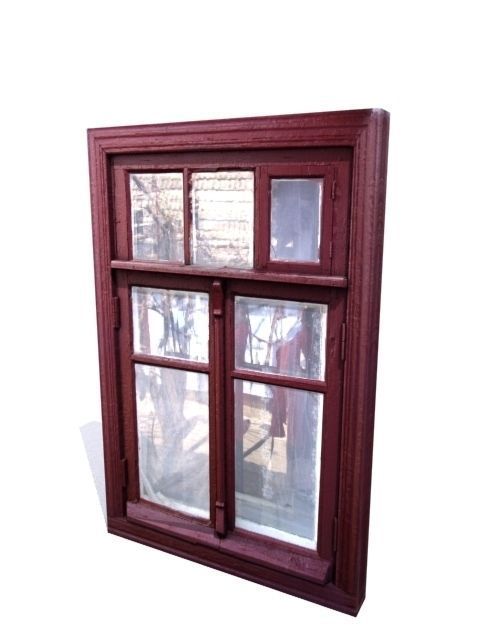 Window 7 wooden Low-poly 3D model_2