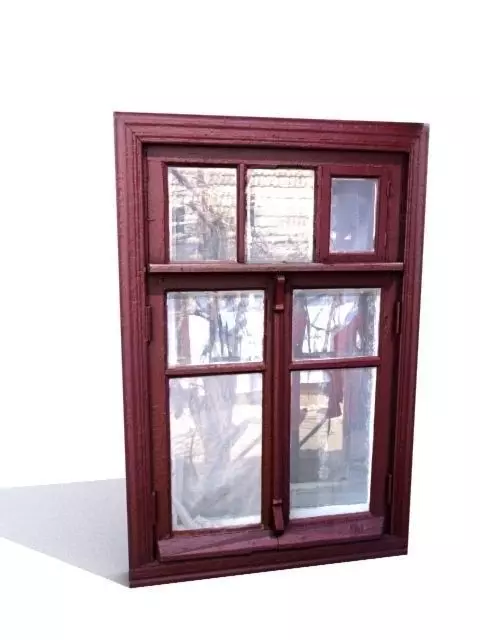 Window 7 wooden Low-poly 3D model_0