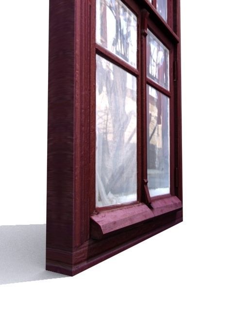 Window 7 wooden Low-poly 3D model_1