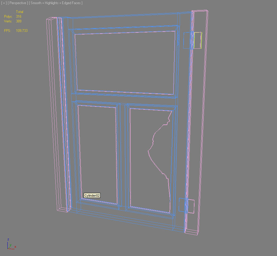 Window 8 wooden Low-poly 3D model_5