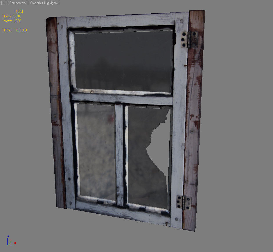 Window 8 wooden Low-poly 3D model_3