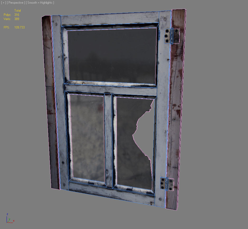 Window 8 wooden Low-poly 3D model_4