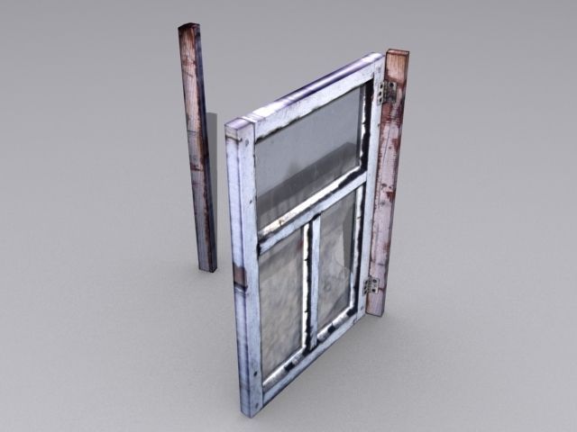 Window 8 wooden Low-poly 3D model_1