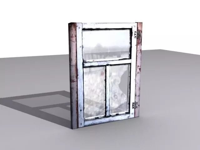 Window 8 wooden Low-poly 3D model_0