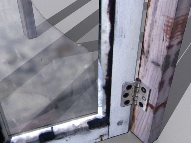 Window 8 wooden Low-poly 3D model_2