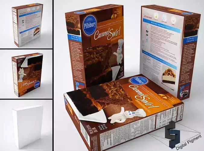Pillsbury Caramel Swirl Brownie Mix 3D model