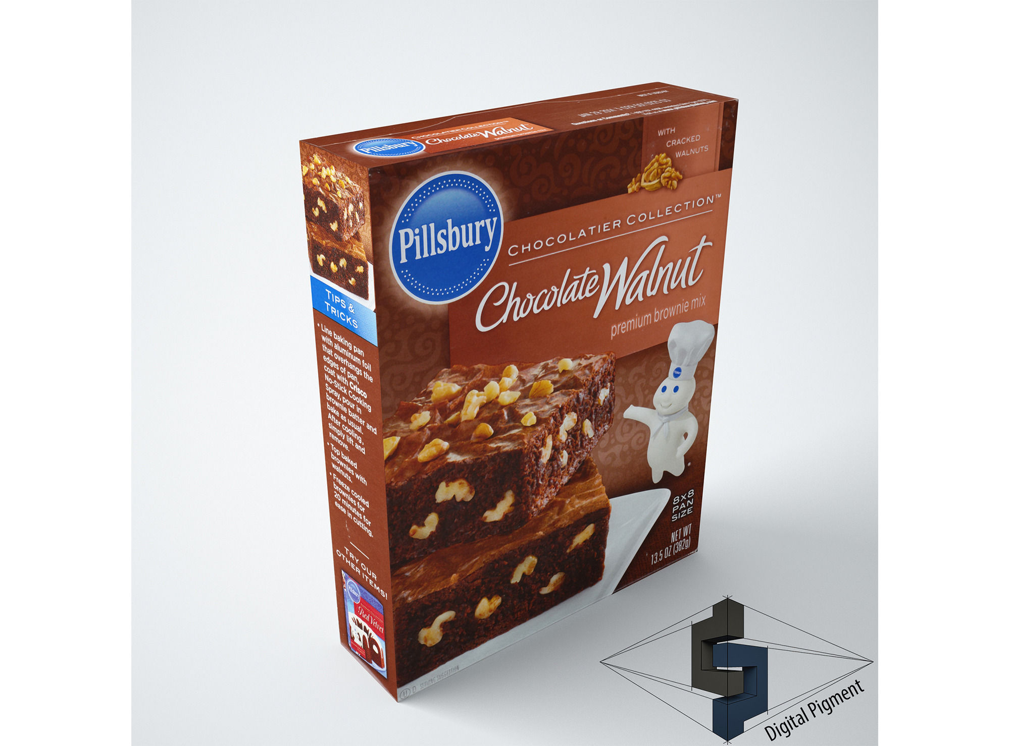 Pillsbury Chocolate Walnut Brownie Mix 3D model_1