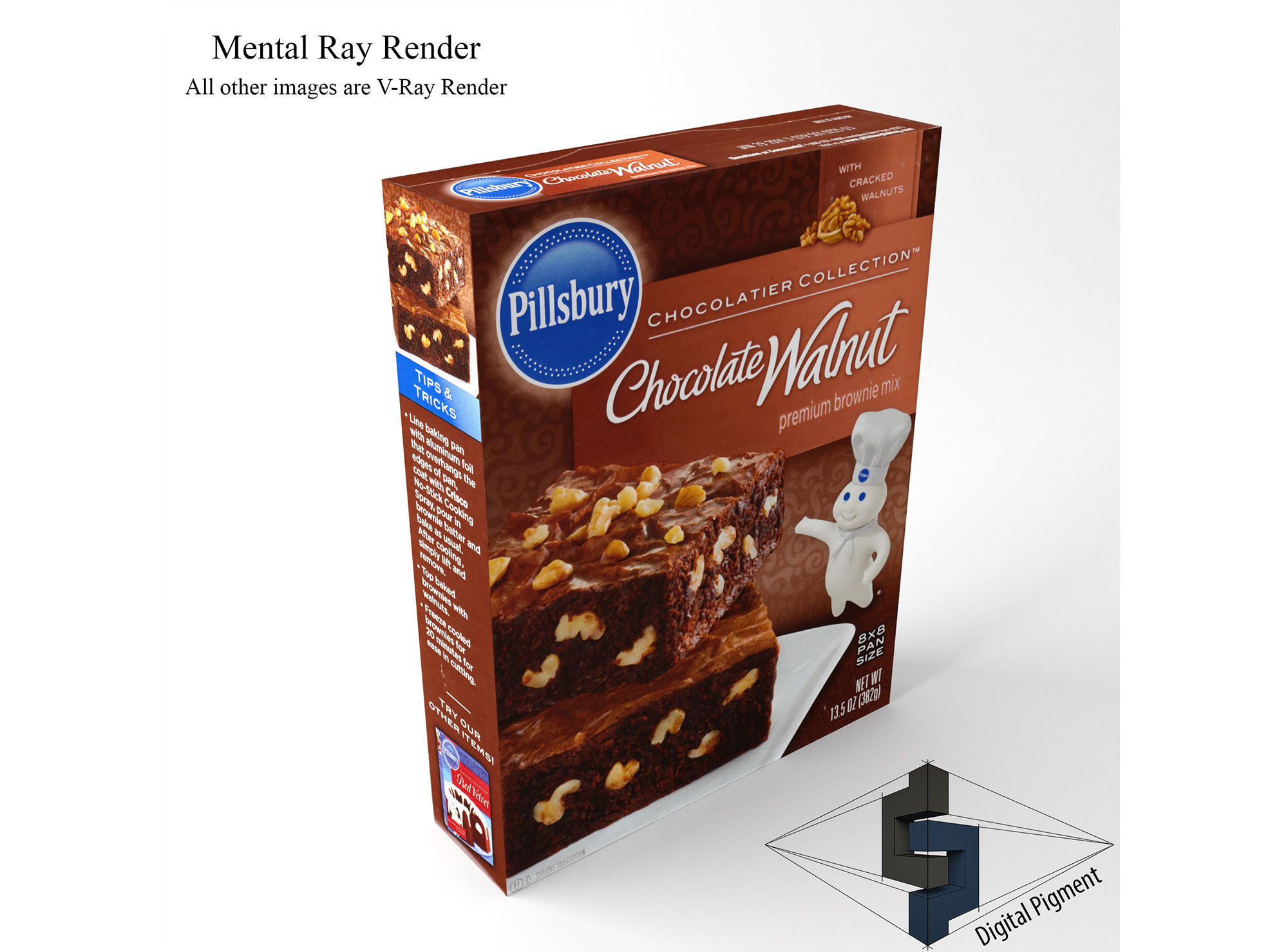Pillsbury Chocolate Walnut Brownie Mix 3D model_5