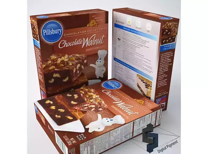 Pillsbury Chocolate Walnut Brownie Mix 3D model