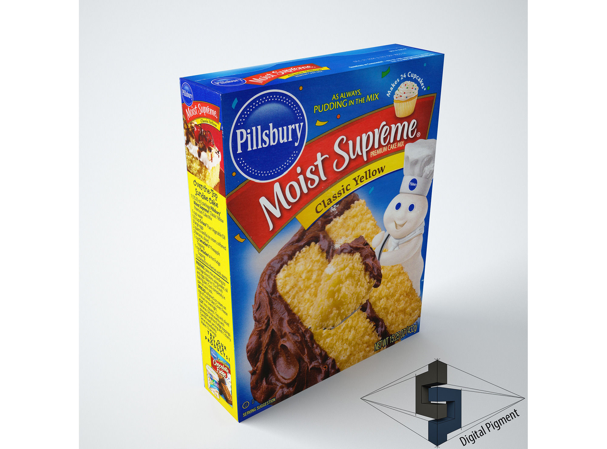 Pillsbury Classic Yellow Cake Mix 3D Model .max .obj .3ds
