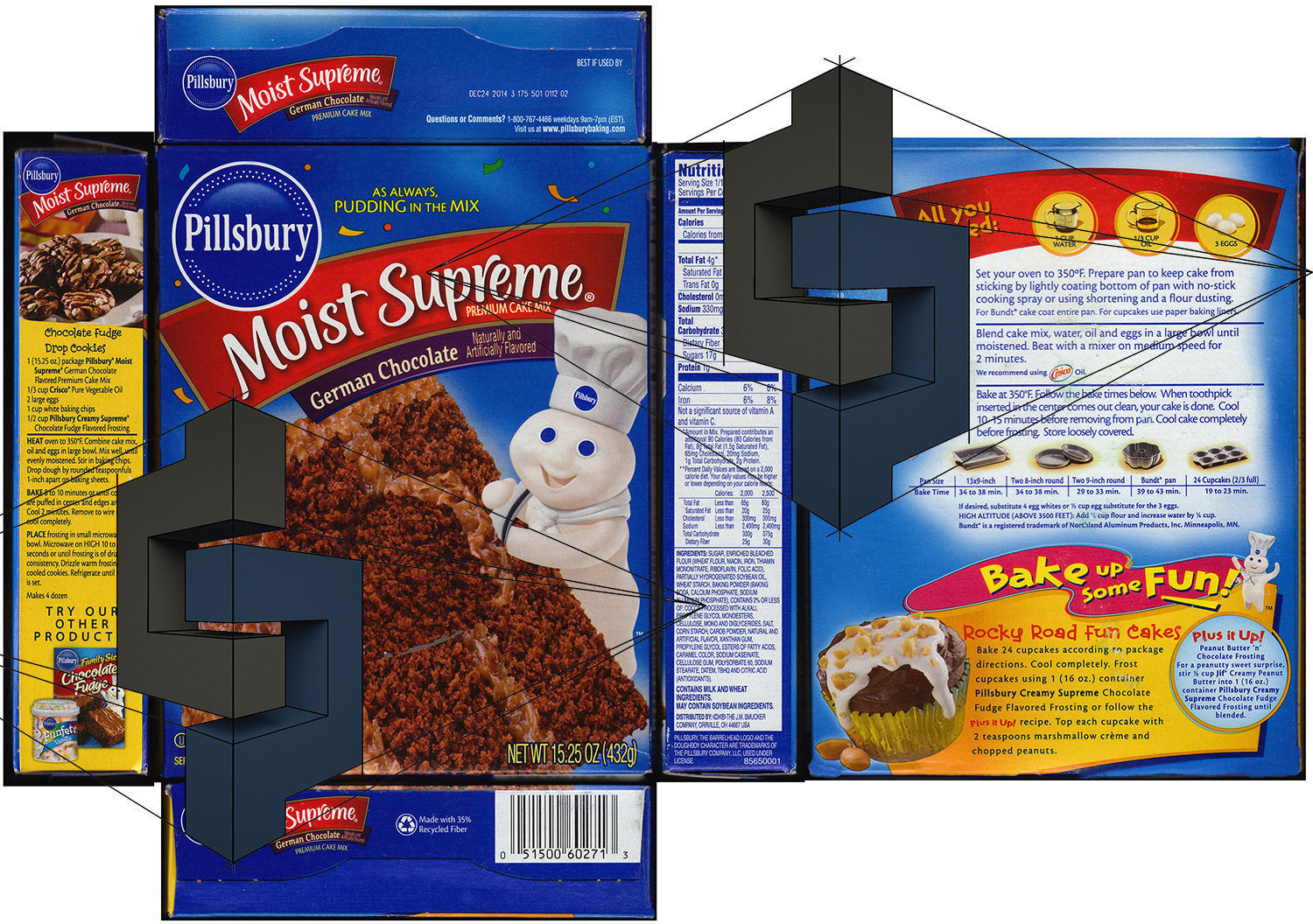 German Chocolate Cake Mix 3D model_6