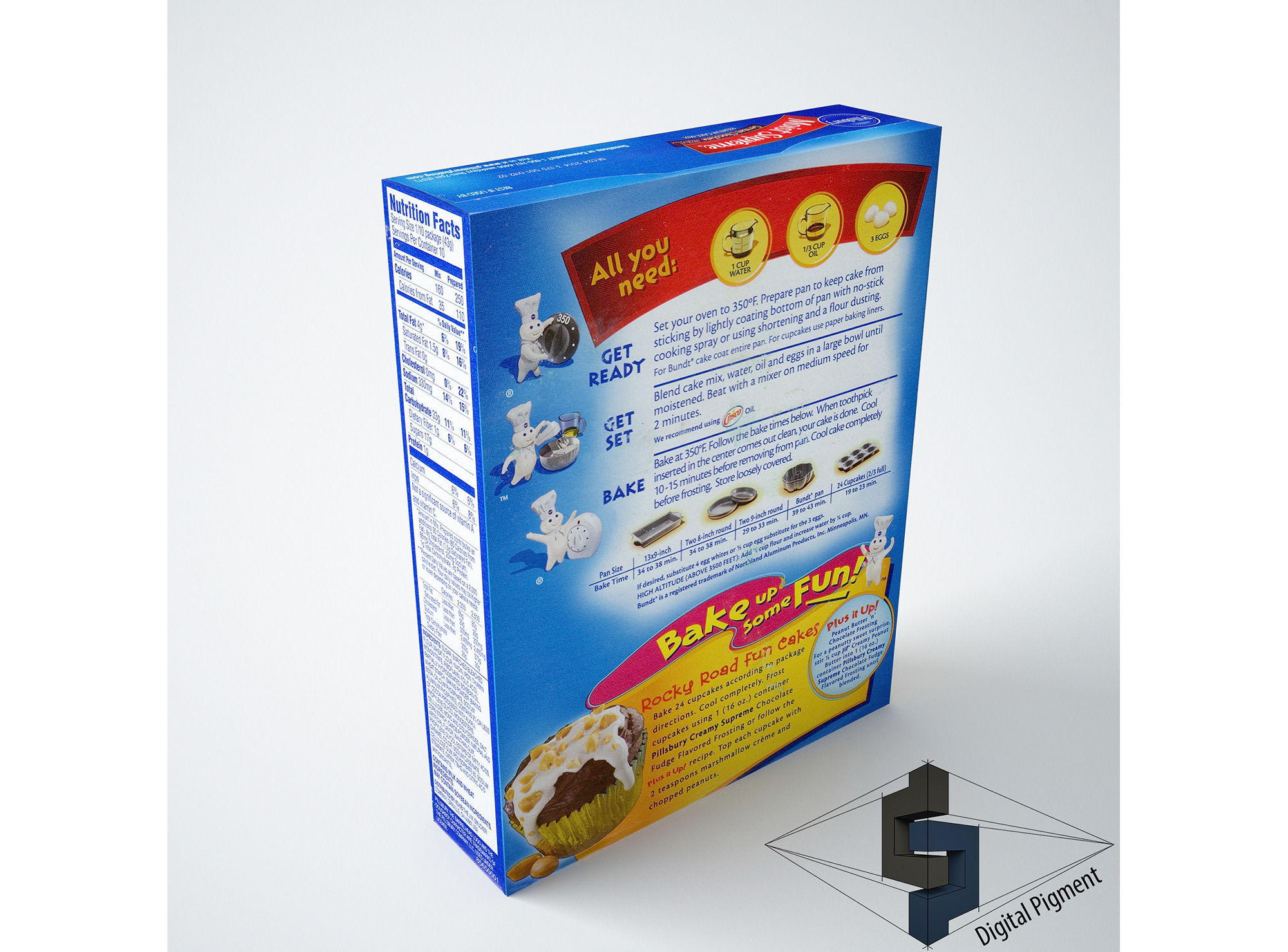 German Chocolate Cake Mix 3D model_2