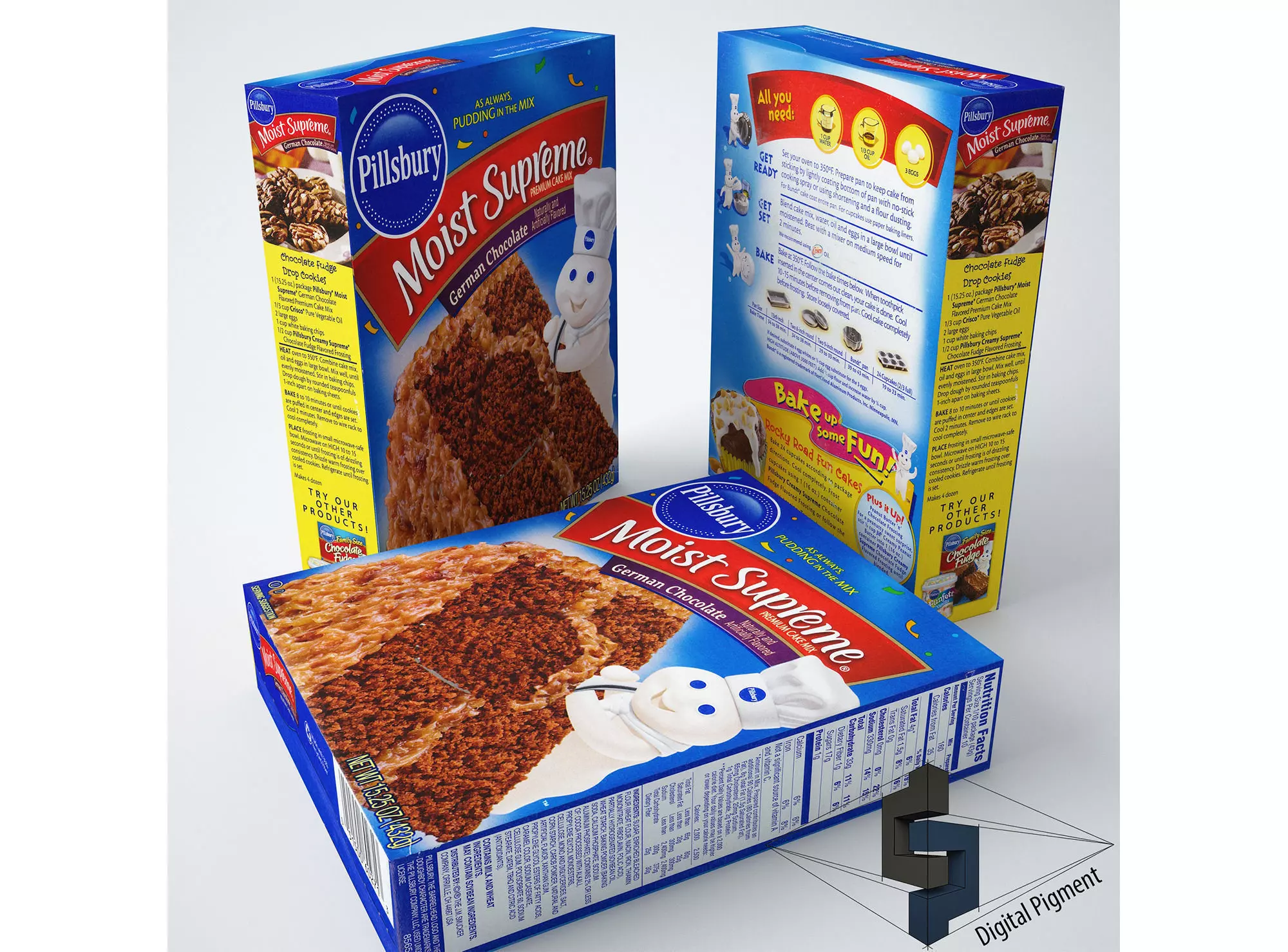 German Chocolate Cake Mix 3D model_0