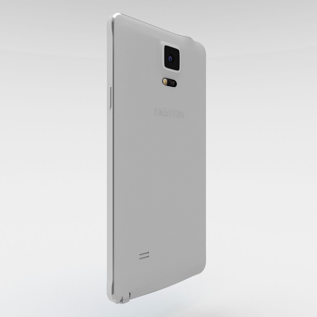 Samsung Galaxy Note 4 Frosted White Low-poly 3D model_23