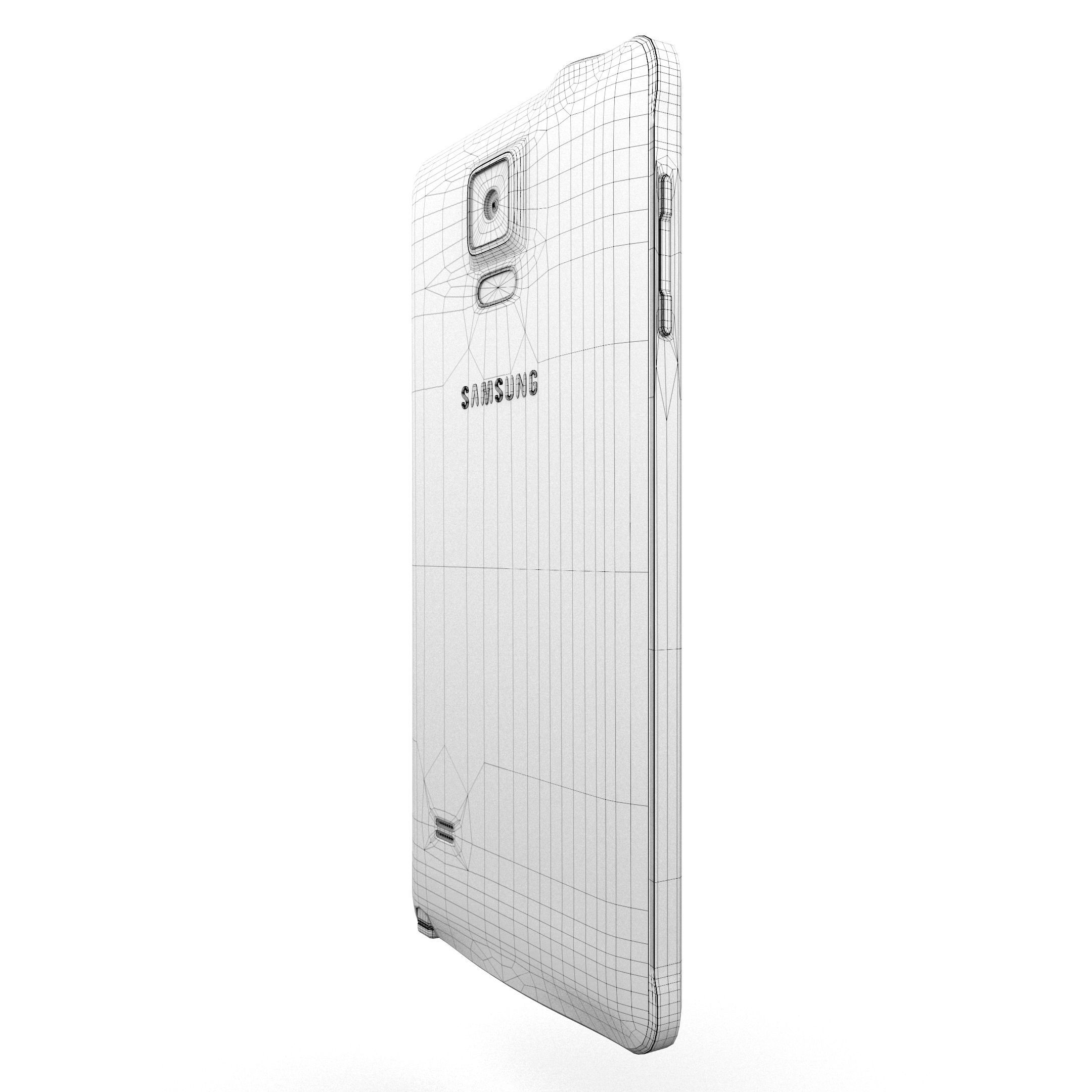 Samsung Galaxy Note 4 Frosted White Low-poly 3D model_54