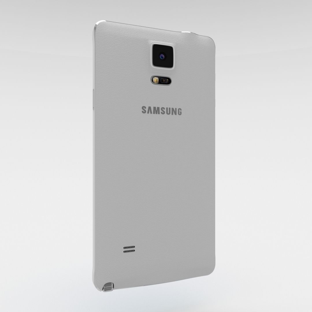 Samsung Galaxy Note 4 Frosted White Low-poly 3D model_13