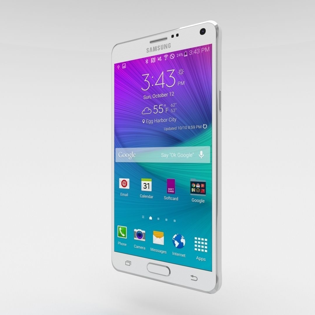Samsung Galaxy Note 4 Frosted White Low-poly 3D model_16