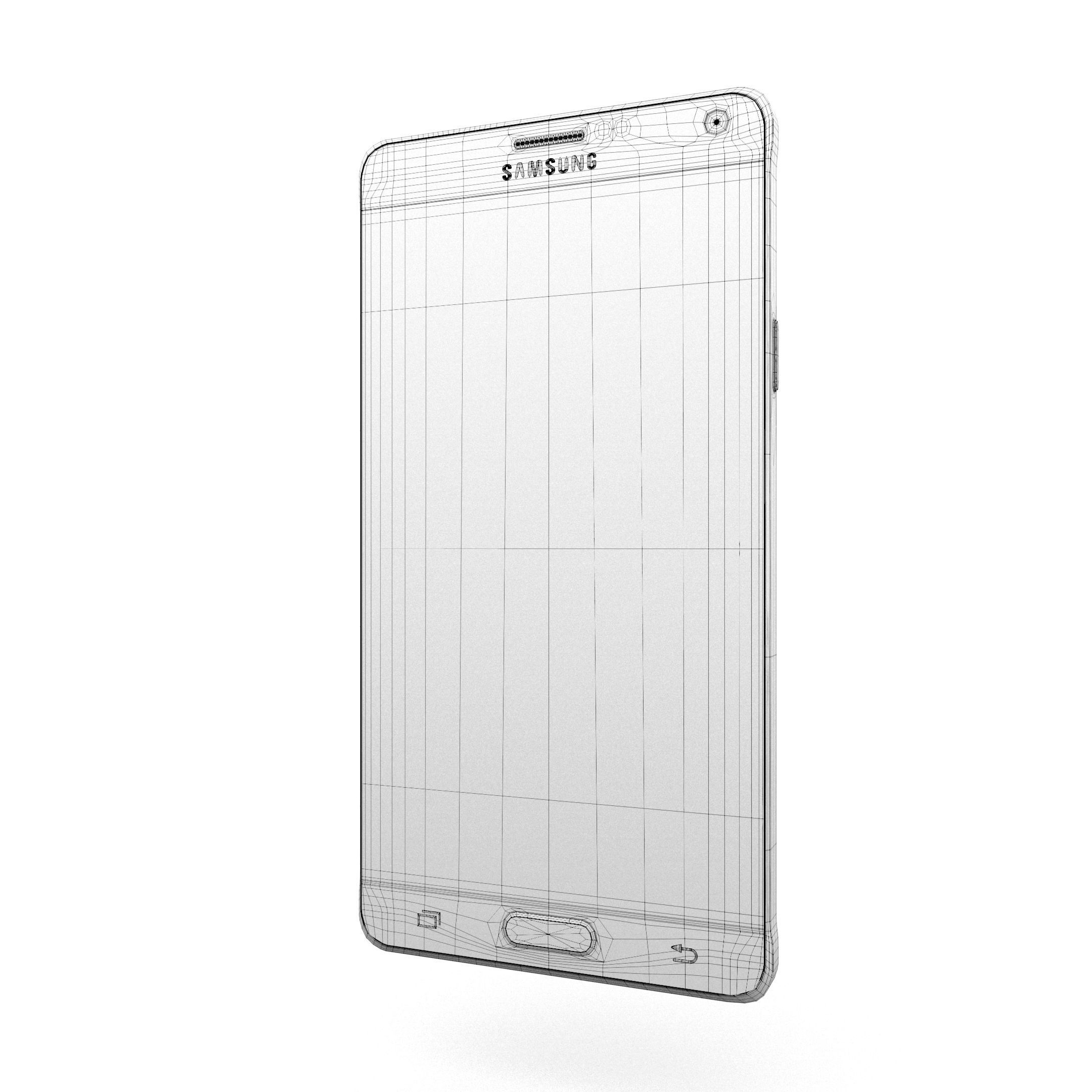 Samsung Galaxy Note 4 Frosted White Low-poly 3D model_36