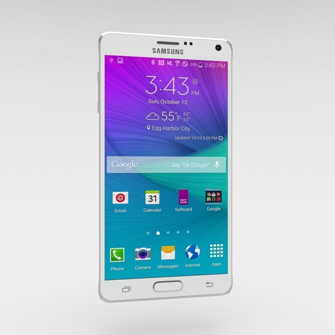 Samsung Galaxy Note 4 Frosted White Low-poly 3D model_20