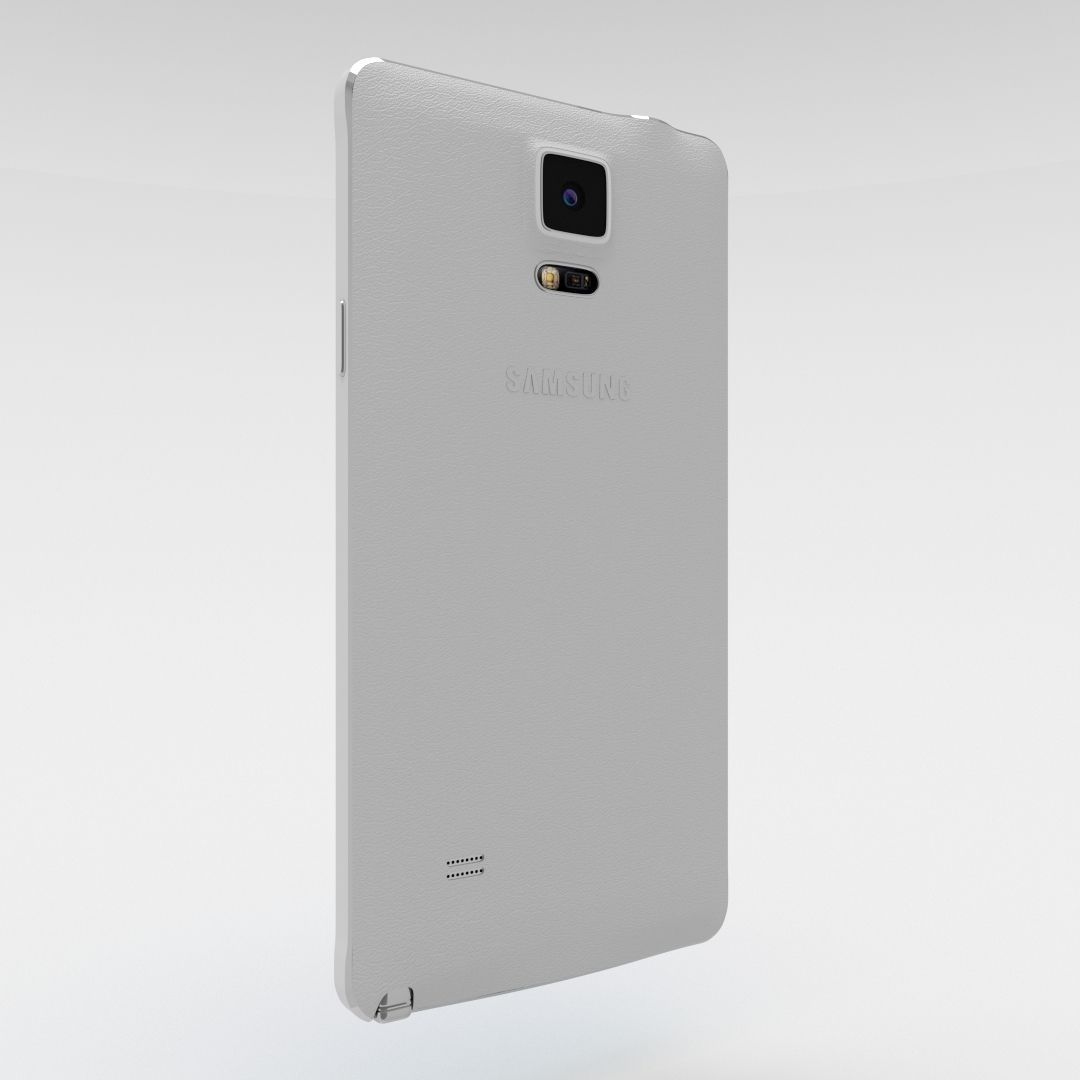 Samsung Galaxy Note 4 Frosted White Low-poly 3D model_17