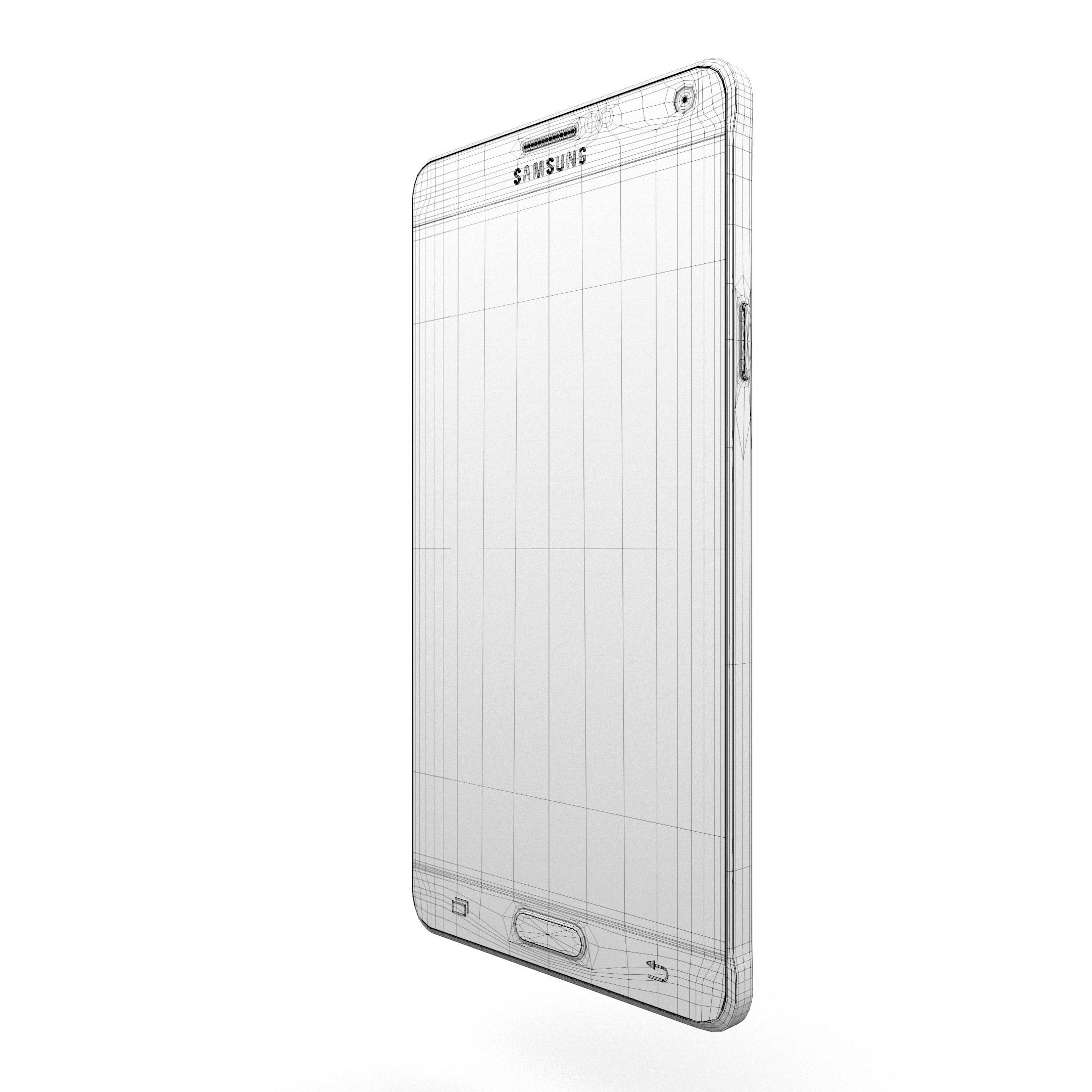 Samsung Galaxy Note 4 Frosted White Low-poly 3D model_39