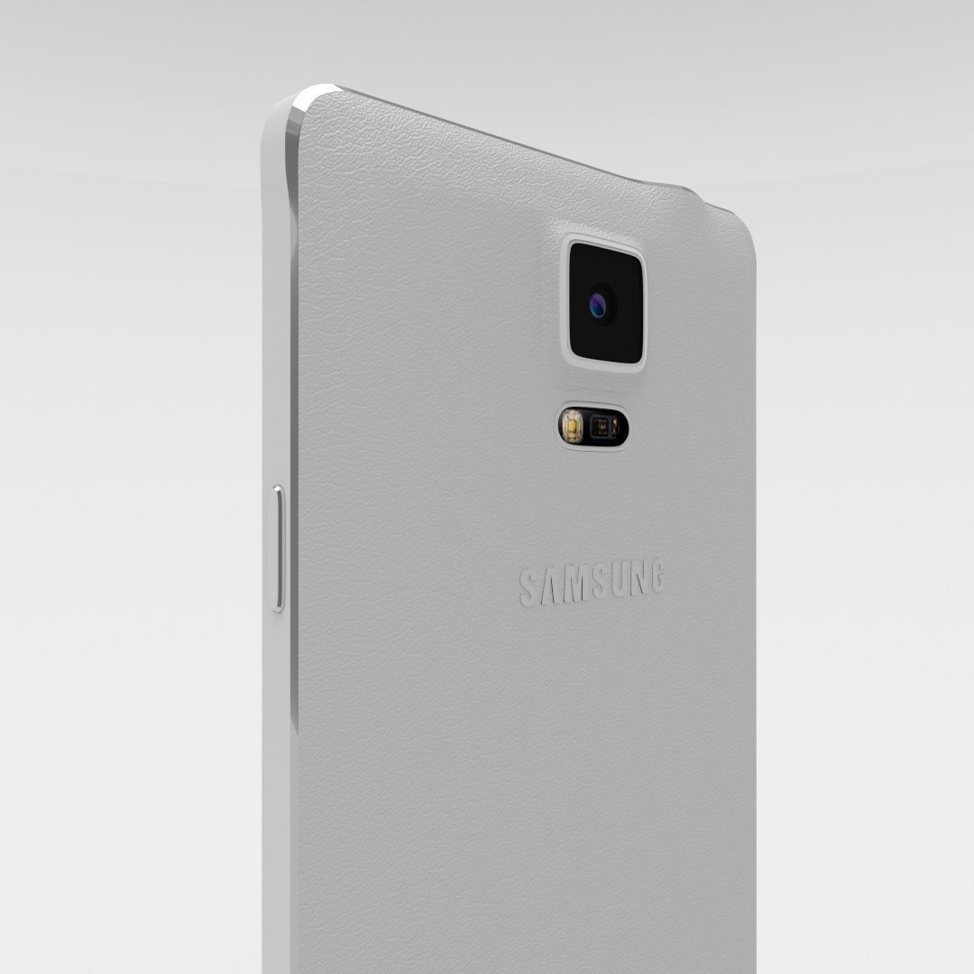 Samsung Galaxy Note 4 Frosted White Low-poly 3D model_31