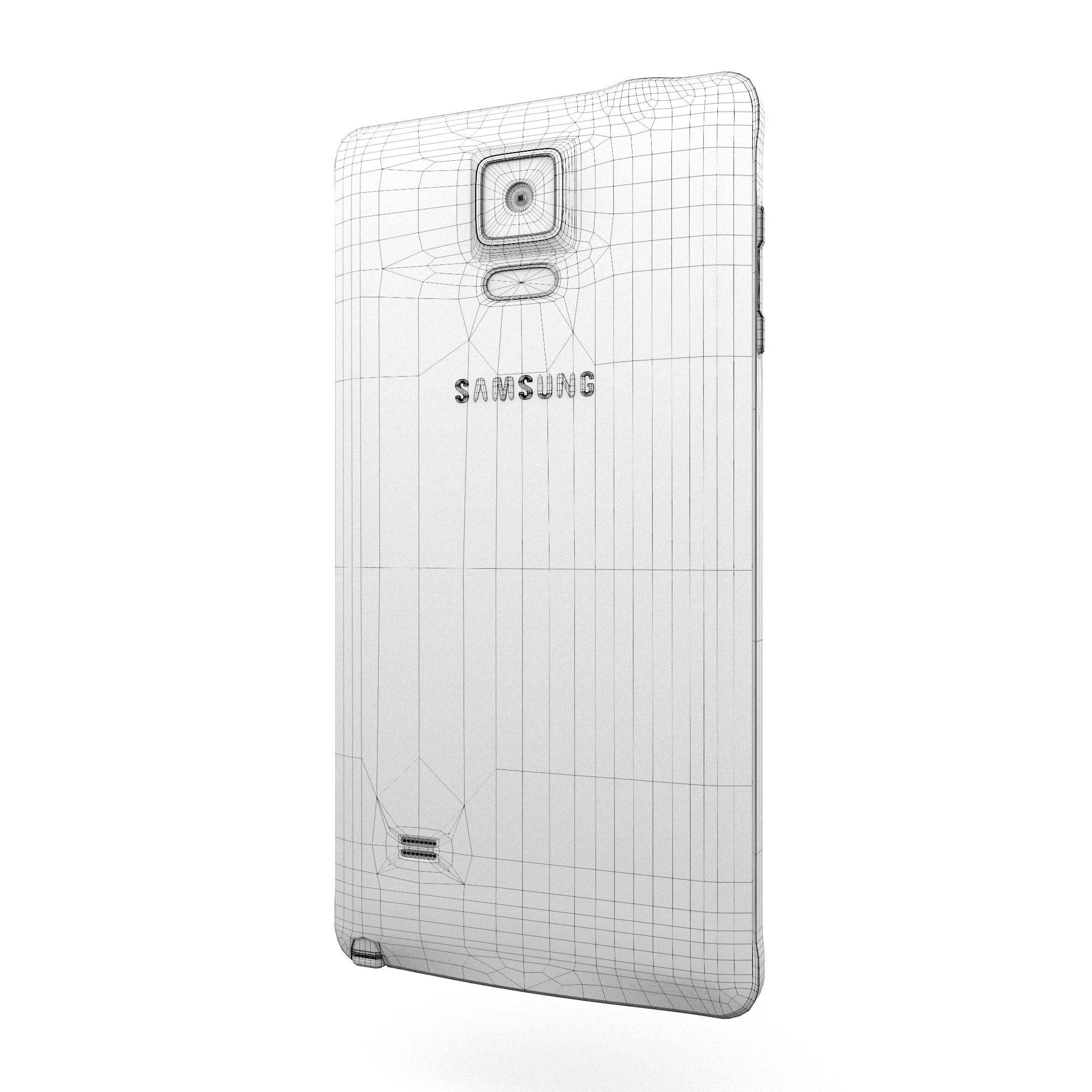 Samsung Galaxy Note 4 Frosted White Low-poly 3D model_42