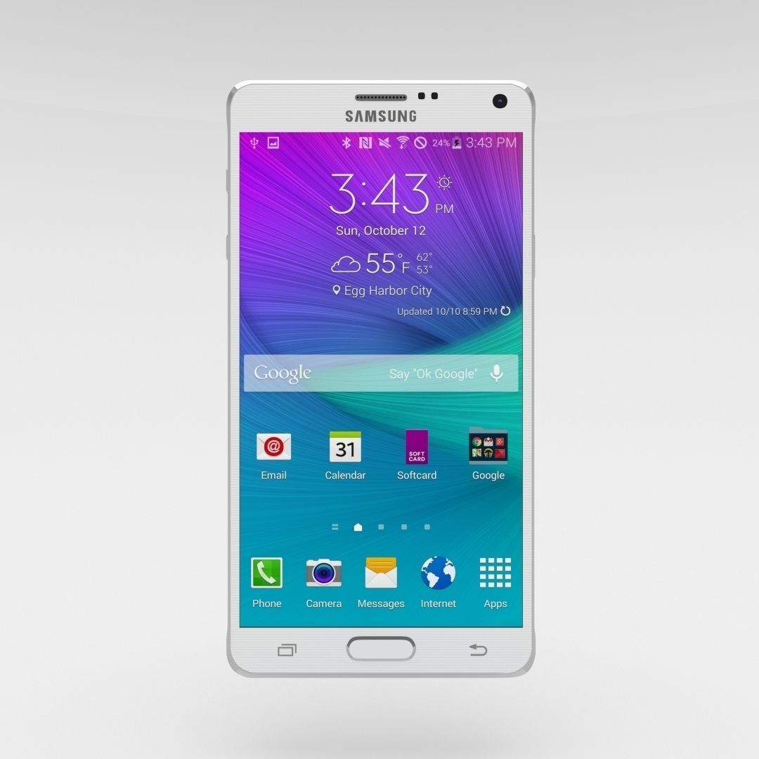 Samsung Galaxy Note 4 Frosted White Low-poly 3D model_1