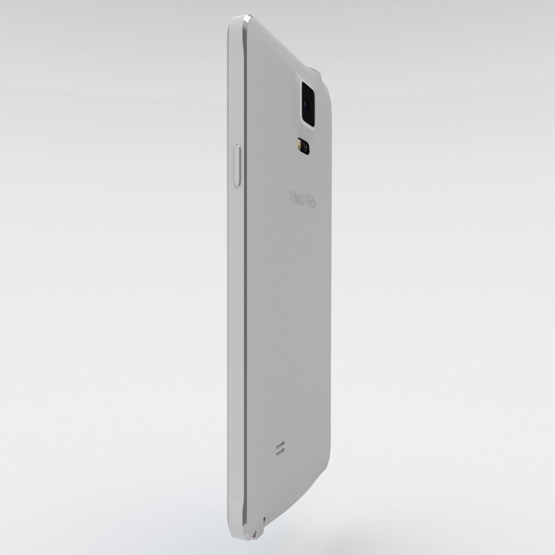 Samsung Galaxy Note 4 Frosted White Low-poly 3D model_14
