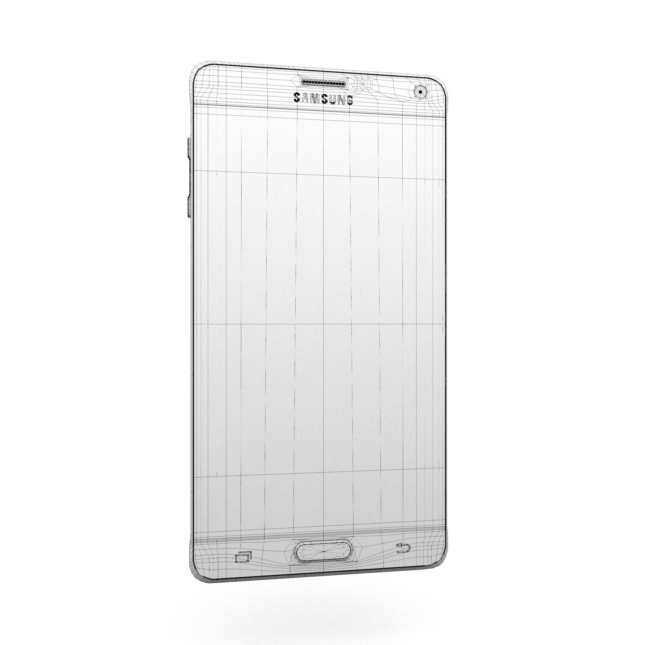 Samsung Galaxy Note 4 Frosted White Low-poly 3D model_46