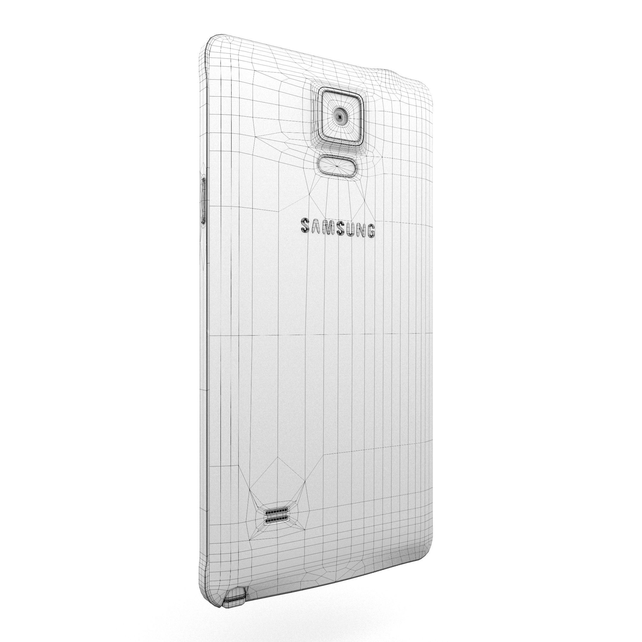 Samsung Galaxy Note 4 Frosted White Low-poly 3D model_59