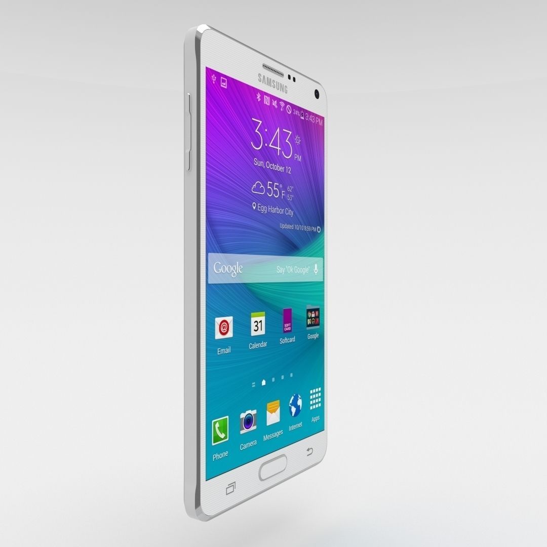 Samsung Galaxy Note 4 Frosted White Low-poly 3D model_22