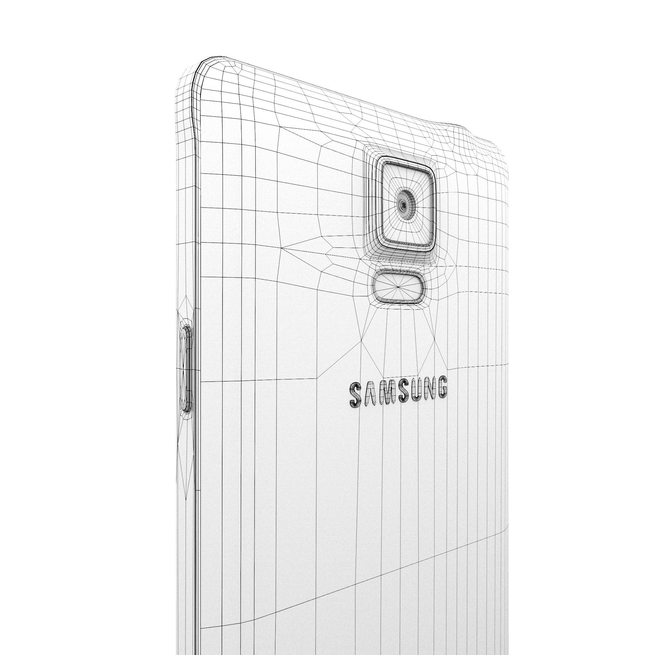Samsung Galaxy Note 4 Frosted White Low-poly 3D model_45