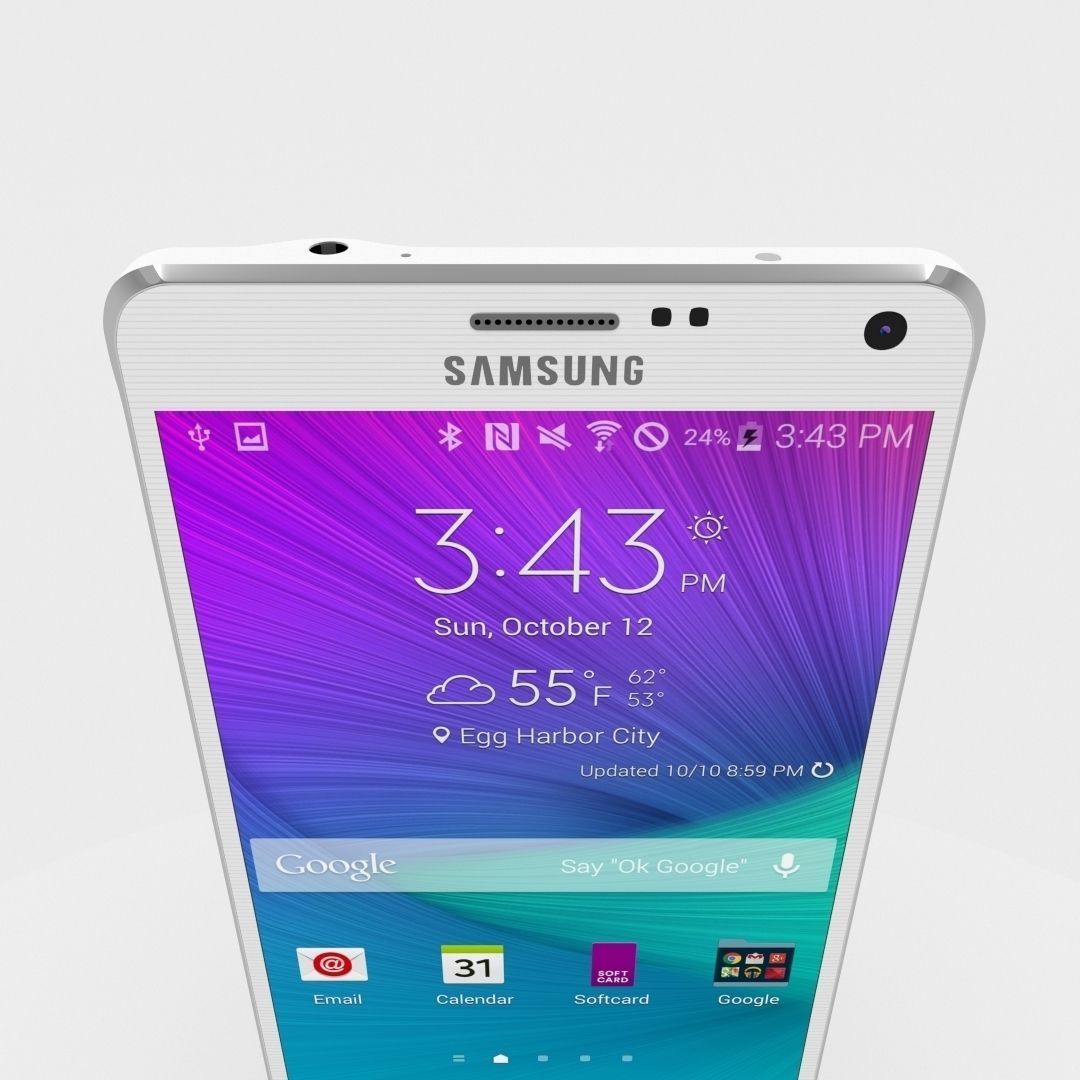 Samsung Galaxy Note 4 Frosted White Low-poly 3D model_19