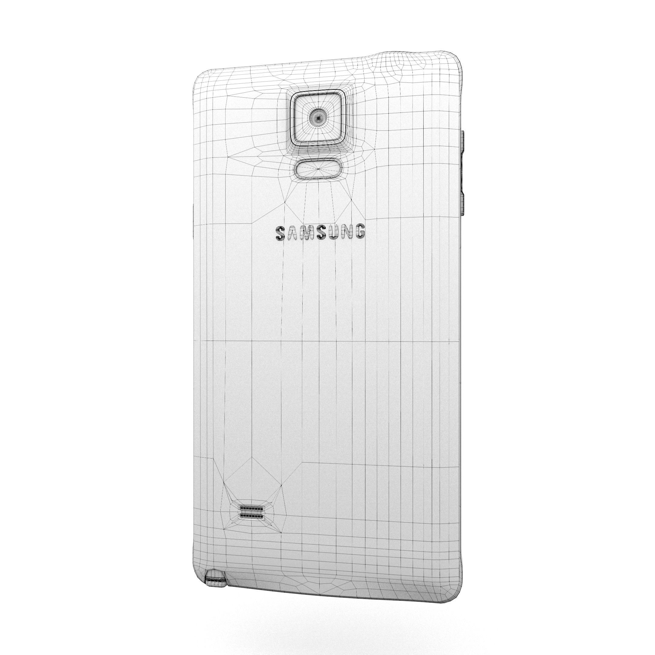 Samsung Galaxy Note 4 Frosted White Low-poly 3D model_74