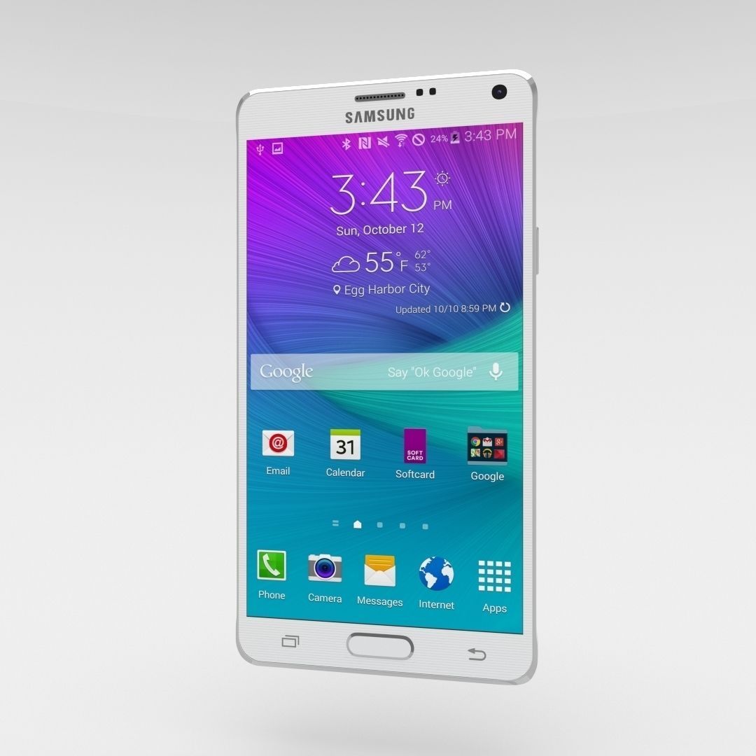 Samsung Galaxy Note 4 Frosted White Low-poly 3D model_3