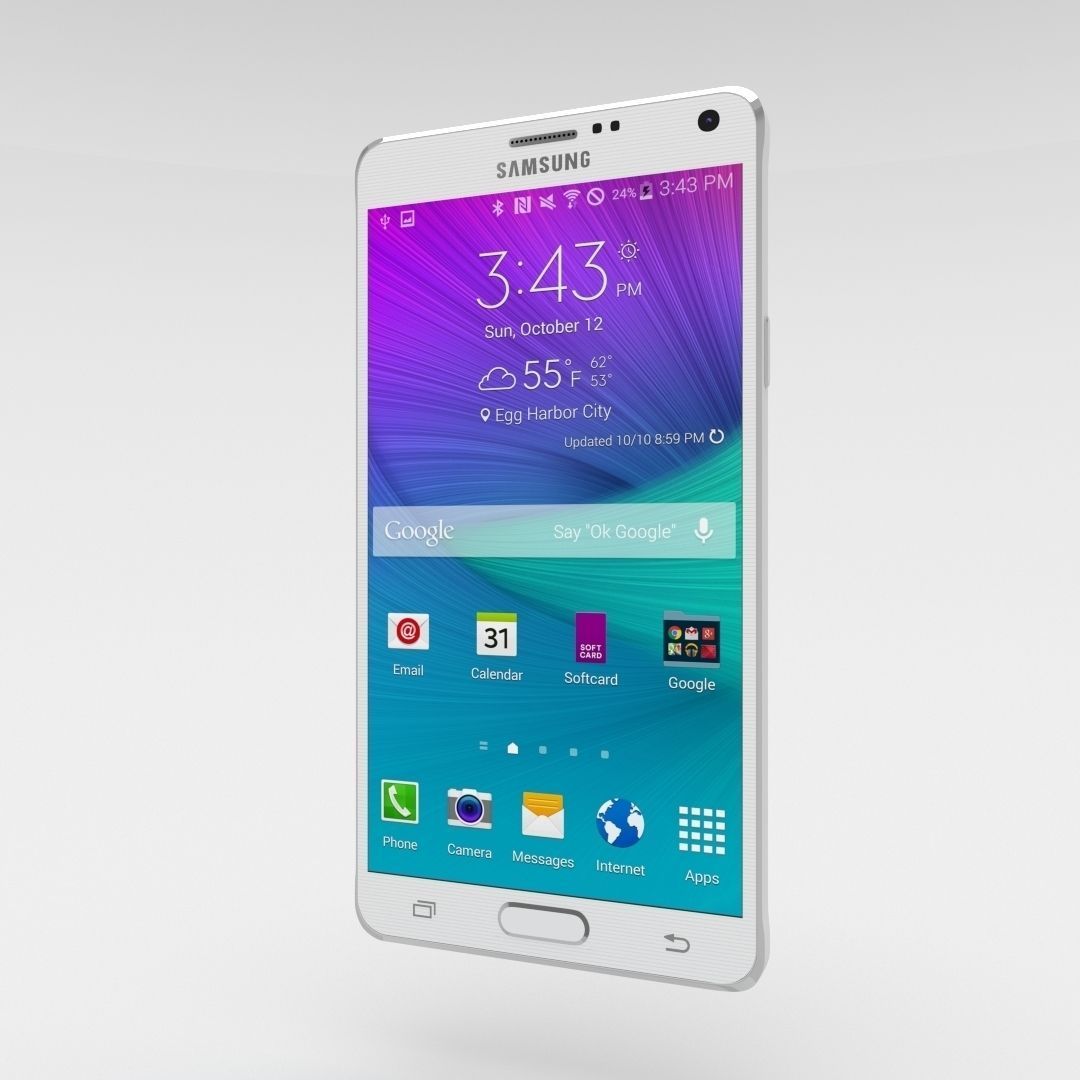 Samsung Galaxy Note 4 Frosted White Low-poly 3D model_9