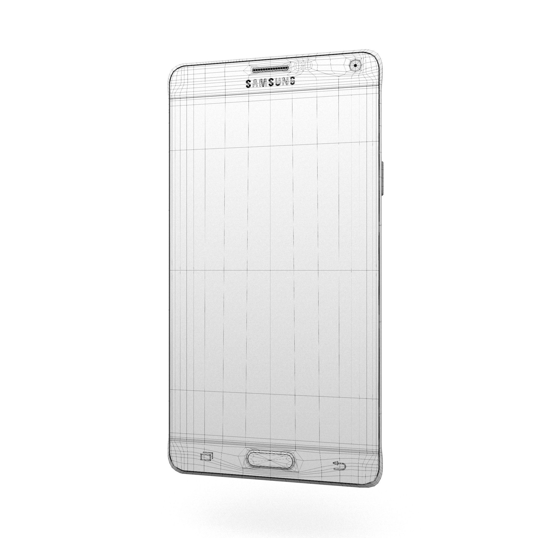 Samsung Galaxy Note 4 Frosted White Low-poly 3D model_53